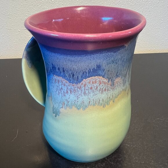 NEHER Clay in Motion Handmade Glazed Handwarmer Mug Signed & Dated Neher 2017 - Picture 6 of 11